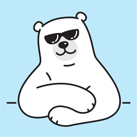 Premium Vector Polar Bear Sunglasses