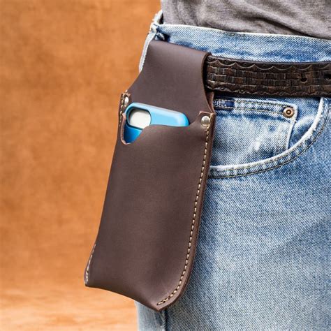 Large Leather Cell Phone Holster For Your Belt Handmade From Etsy