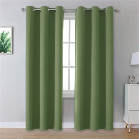Buy Dualife Sage Green Blackout Curtains 42 X 96 Inch Long Set Of 2