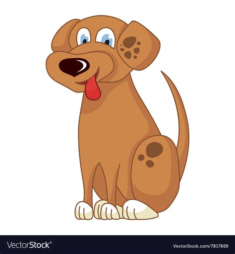 Cartoon Smiling Light Brown Spotty Puppy Vector Image
