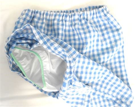 Adult Baby Short With Diaper Cover Waterproof Pul Plastic Abdl Etsy