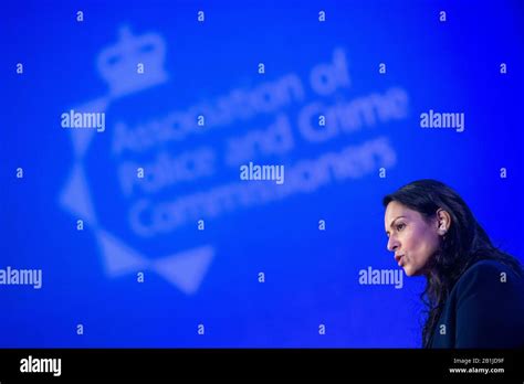 Home Secretary Priti Patel Delivers A Speech During The National Police