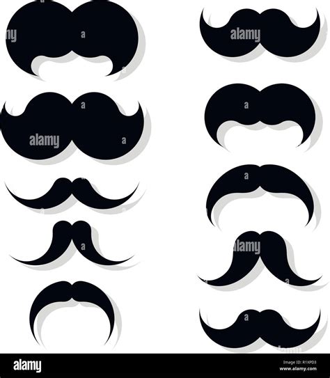 set of hipster mustache silhouette in vector stock vector image and art alamy