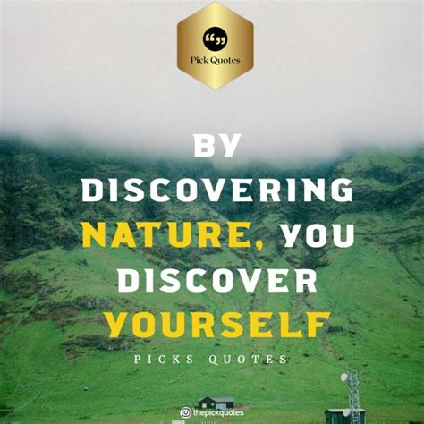 By Discovering Nature You Discover Yourself Nature Quotes For Status