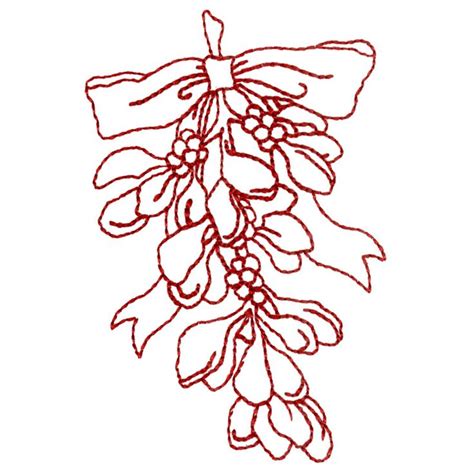 Mistletoe Machine Embroidery Designs Mistletoe Redwork