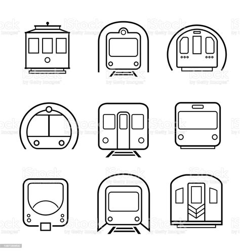 Subway Metro Icon Set Vector Elements Stock Illustration Download