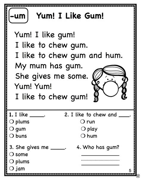 Reading Worksheet For 1st Graders