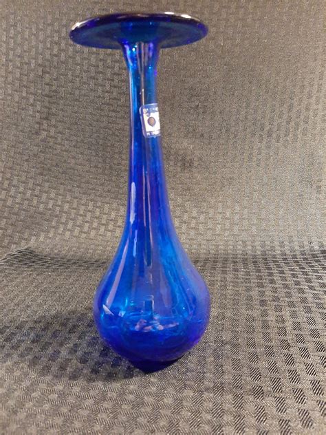 Sapphire Blue Blenko Bud Vase Vases