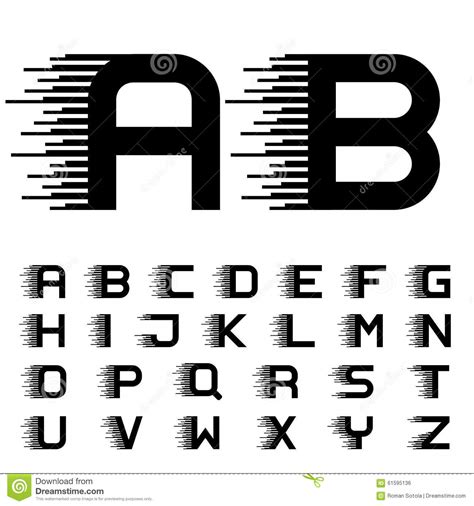Vitesseregularmacromedia fontographer 4.1j vitessevitessemacromedia fontographer 4.1j 01.10.10vitesse. Le Mouvement De Vitesse Raye Des Lettres D'alphabet De Police Illustration de Vecteur ...