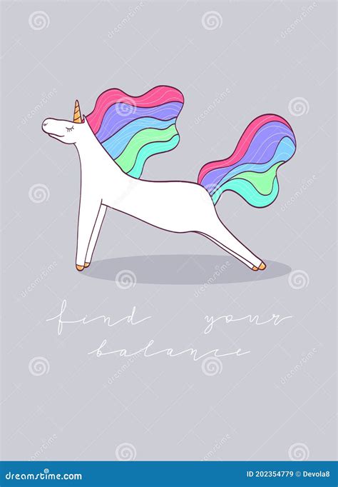 Funny Unicorn In Plank Yoga Pose Vector Stock Vector Illustration Of