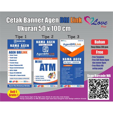 Jual Spanduk Banner Agen BRILink Beli 1 Gratis1 Shopee Indonesia