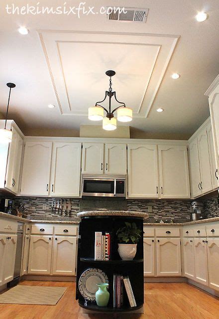 Replacingupdating Fluorescent Ceiling Box Lights With Ceiling Molding