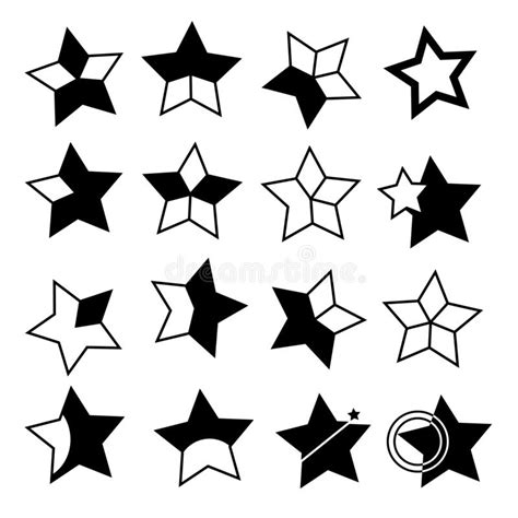 Set Of Stars Icons On A White Background Stock Vector Illustration Of