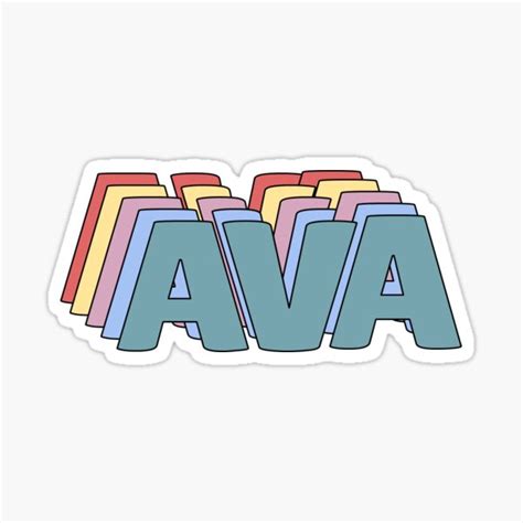 Ava Name Sticker For Sale By Ashleymanheim Redbubble