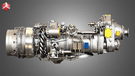PW Canada PW100 Turboprop Engine 3D Model CGTrader