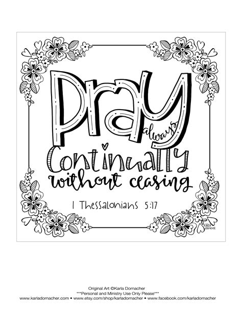 1 Thessalonians 5 17 Coloring Pages