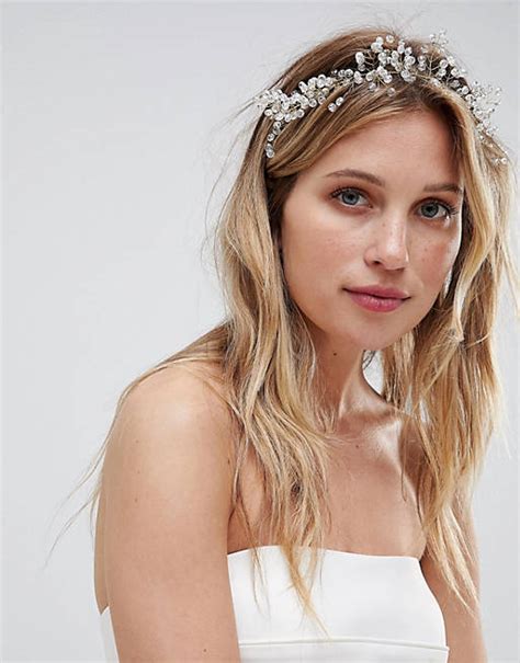 Asos Design Bridal Premium Crystal Wire Crown Headband Asos