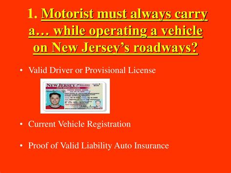 Like most states, new jersey has minimum insurance requirements, and it is against the residents of new jersey do have insurance package options that make buying car insurance more affordable. PPT - NEW JERSEY DRIVER LICENSE SYSTEM Chapter 1 p. 1 - 11 ...