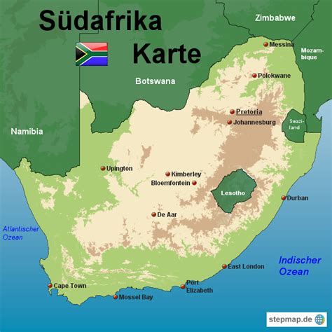 Südafrika Karte Von Karten Landkarte Für Südafrika