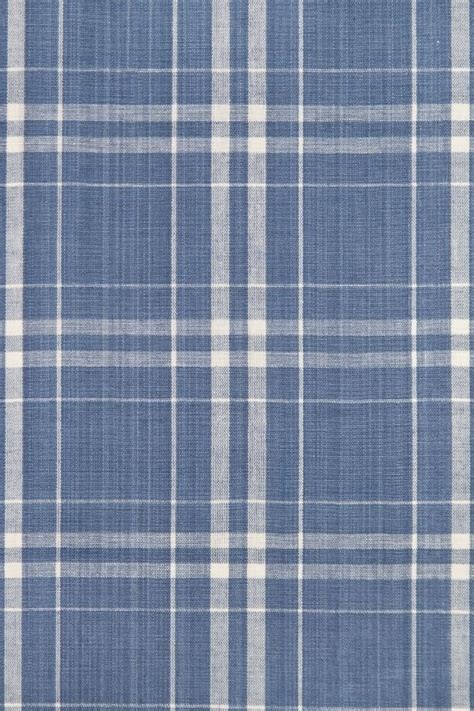 Dunsfold Plaid Fabric £3900 Per Metre Blue And White Plaid Cotton