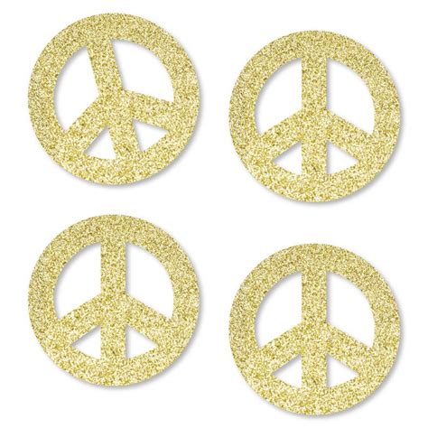 Gold Glitter Peace Sign No Mess Real Gold Glitter Cut Outs Etsy Australia