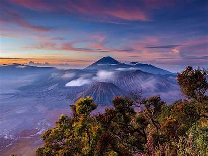 Indonesia Bromo Java Landscape Sunrise Mount Stratovolcano