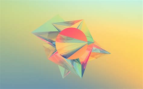 Abstract Crystals Shape Colorful Desktop Wallpaper