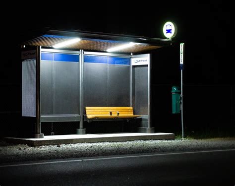 Bus Stop At Night Rvictoriabc