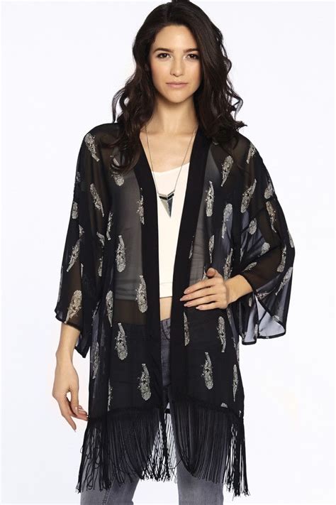 This Tiger Pattern Sheer Kimono Makes A Great Layering Piece Clothes