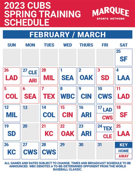 Cubs 2023 Spring Training Schedule Chicago Cubs News