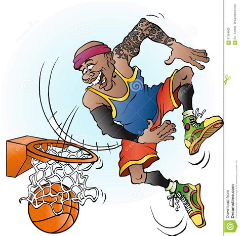 A Basketball Player Dunking Stock Vector Illustration Of Shot Goal