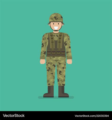 Army Soldier Character Royalty Free Vector Image