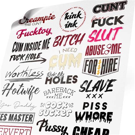 Kink Ink 30 X Hardcore Words And Phrases Temporary Tattoo Kinky Sticker Buy Online In India