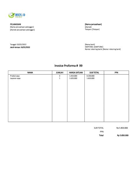 Contoh Proforma Invoice Dalam Bahasa Indonesia Excel Apa Itu