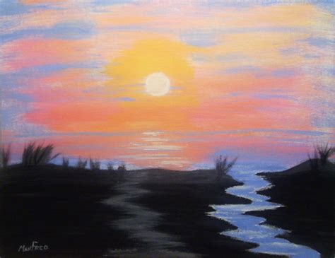 Sunrise Acrylic Painting At Explore Collection Of