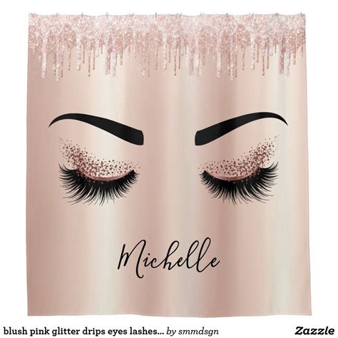 The darla shower curtain is one of our most popular.pretty, elegant, and unique are all words that describe this shower curtain. blush pink glitter drips eyes lashes rose gold shower ...