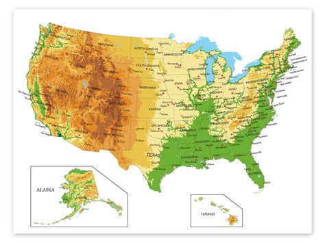 Topographic Map Of Usa Print By Editors Choice Posterlounge