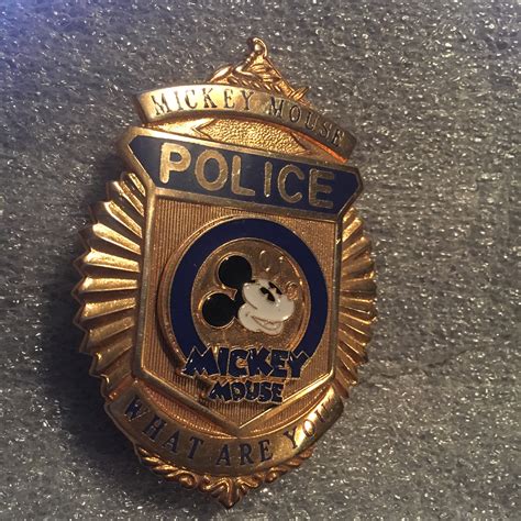 Mickey Mouse Police Officer Novelty Badge Etsy