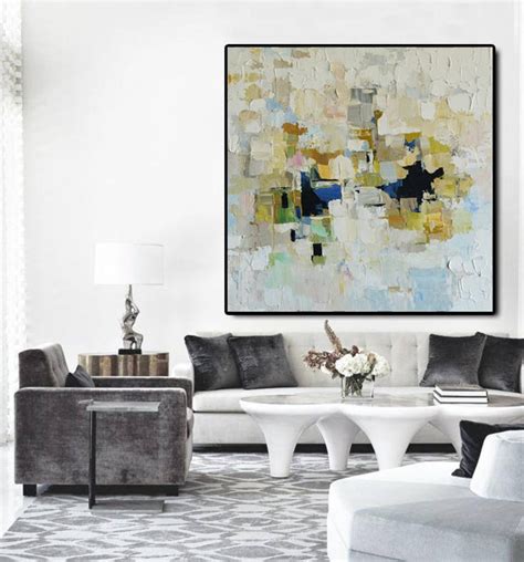 White Paintings On Canvas Abstract Colorful Painting Original Etsy