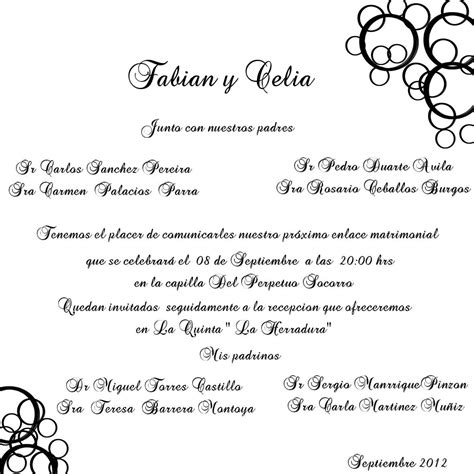 Texto Para Invitaciones Texto Invitaciones De Boda Invitaciones