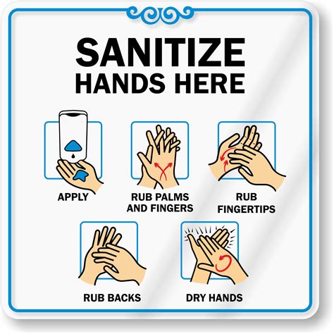 Showcase Hand Sanitize Sign Sanitize Hands Here 6 X 6 Wall Sign