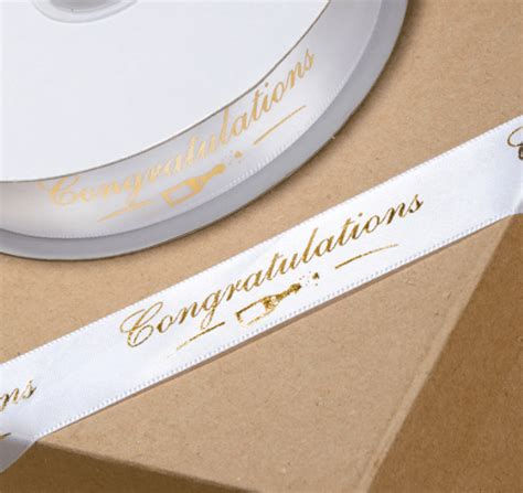 Congratulations Ribbon Gold On White Cake Craftcake Craft
