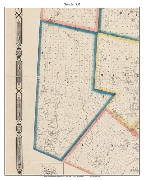 Osceola New York 1857 Old Town Map Custom Print With Homeowner Names