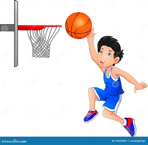 Cartoon Boy Playing Basketball Stock Vector Illustration Of Child