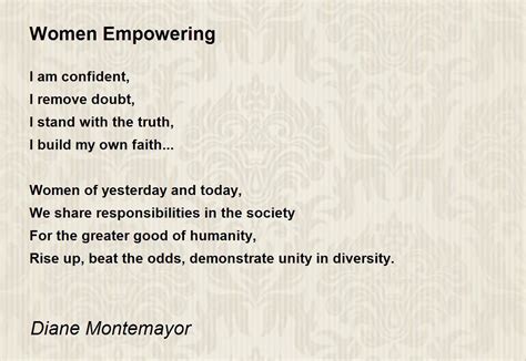 Women Empowering By Diane Montemayor Women Empowering Poem