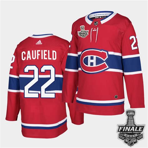 Adidas Canadiens 22 Cole Caufield Red Home Authentic Youth 2021 Nhl Stanley Cup Final Patch
