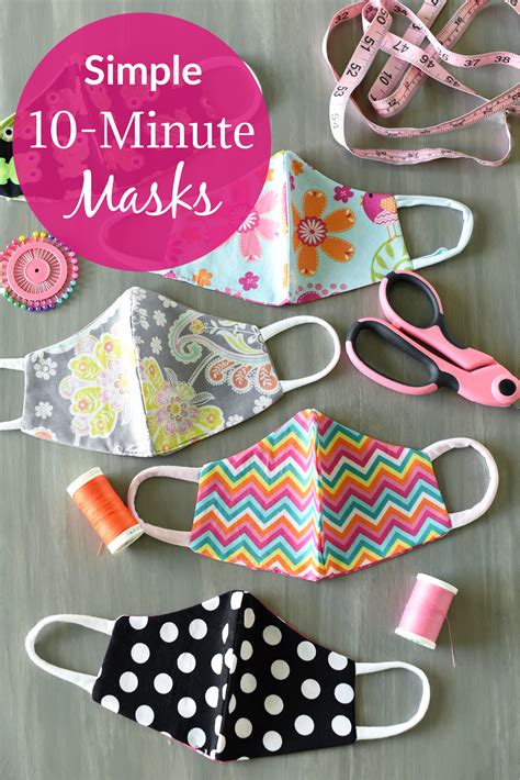 Includes pleated, clamshell, and fitted face mask patterns. Simple & Comfortable Face Mask Pattern - Crazy Little Projects