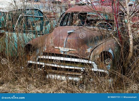 Vintage Classic Old Car Junkyard Editorial Photo Image Of Auto