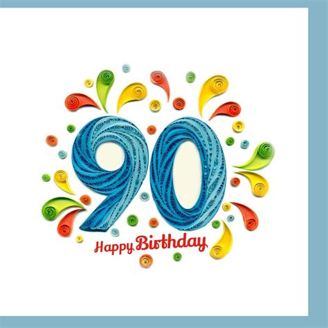 90th Birthday Card Happy 90th Birthday Quilling Card Birthday Card