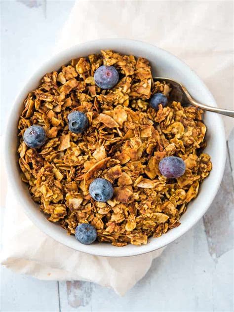 All of the makings of traditional granola are contrary to your autoimmune diet. Tigernut Pumpkin Granola (Paleo, AIP, Nut-free) - Thriving ...